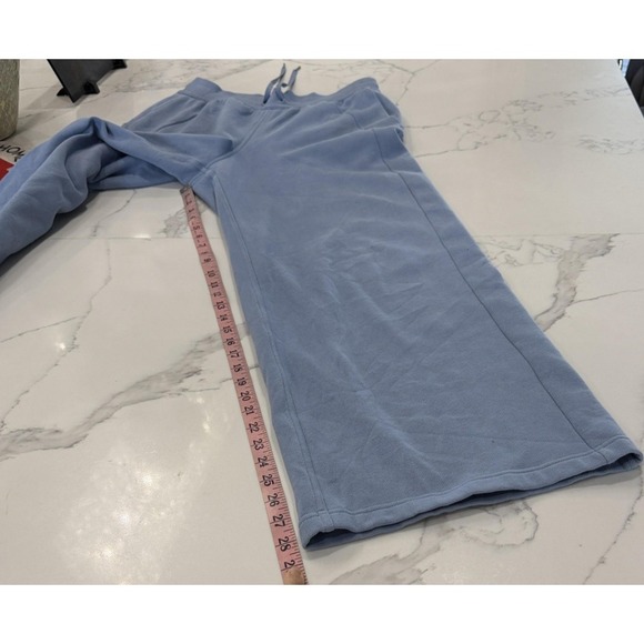 Lululemon Sweatpants Womens 8 Blue Fleece Wide Leg Drawstring Lounge Gym - Picture 7 of 9